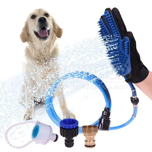 Pet Bathing Massaging Glove with 3 Faucet Adapters