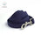 Navy blue polka dot dog collar and leash set with bow tie