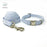 Blue striped dog collar set with bow tie and leash