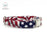 Stars and stripes dog collar and leash set with bow tie