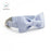 Blue striped dog collar set with bow tie and leash