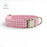Pink and White Plaid Dog Collar and Leash Set with Bow Tie