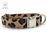 The leopard print dog collar and leash set with bow tie