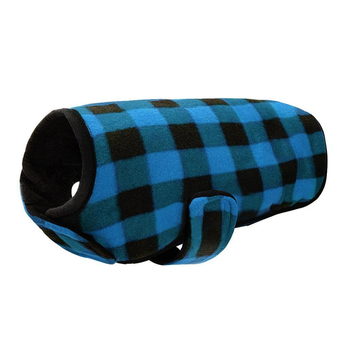 Buffalo Plaid Winter Dog Jacket Warm Fleece
