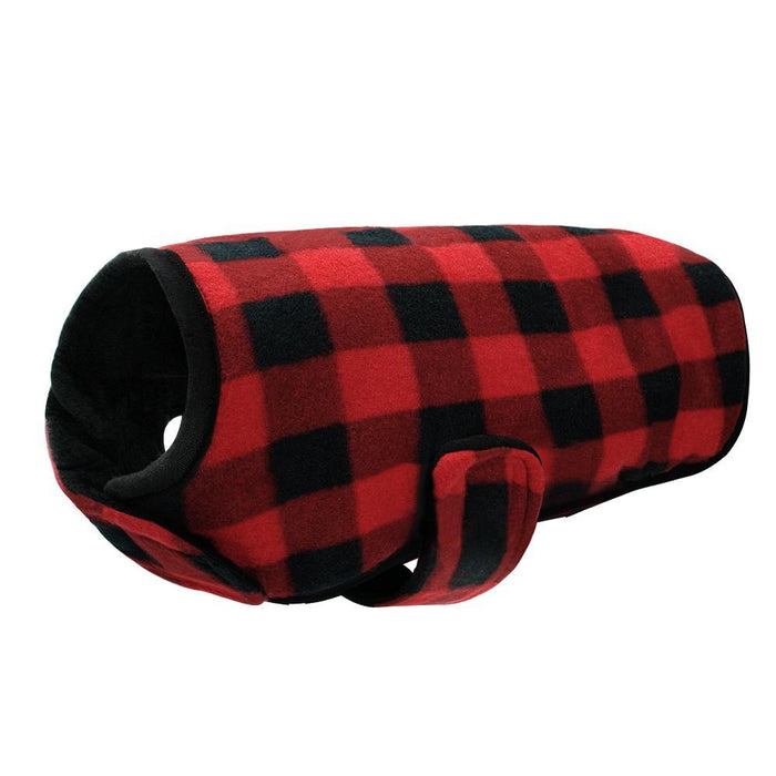 Buffalo Plaid Winter Dog Jacket Warm Fleece