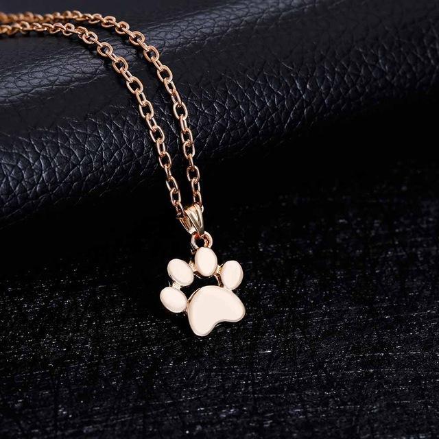 Footprints Paw Chain Pendant Necklace for Women
