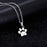 Footprints Paw Chain Pendant Necklace for Women