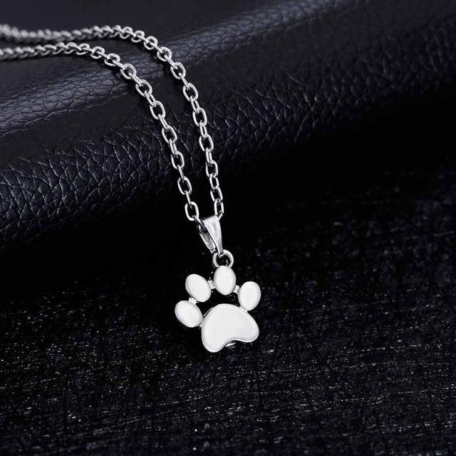 Footprints Paw Chain Pendant Necklace for Women
