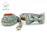 Pretty Rose Floral Dog Collar and Leash Set with Bow Tie