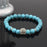 Dog Paw Print Natural Stone Mala Bead Yoga Bracelet