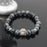 Dog Paw Print Natural Stone Mala Bead Yoga Bracelet