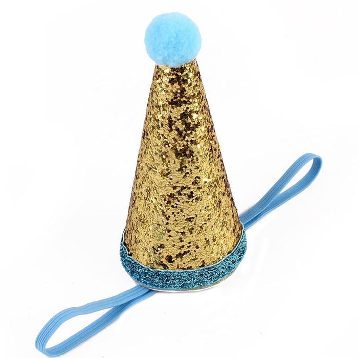 Sequin Pet Crown & Bow Tie Dog Birthday Hat